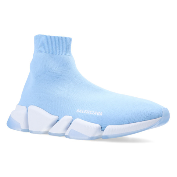 Balenciaga Mens Speed 2.0 Sock Blue White High Top Knit Trainer Sneaker 45 12 - Picture 3 of 10